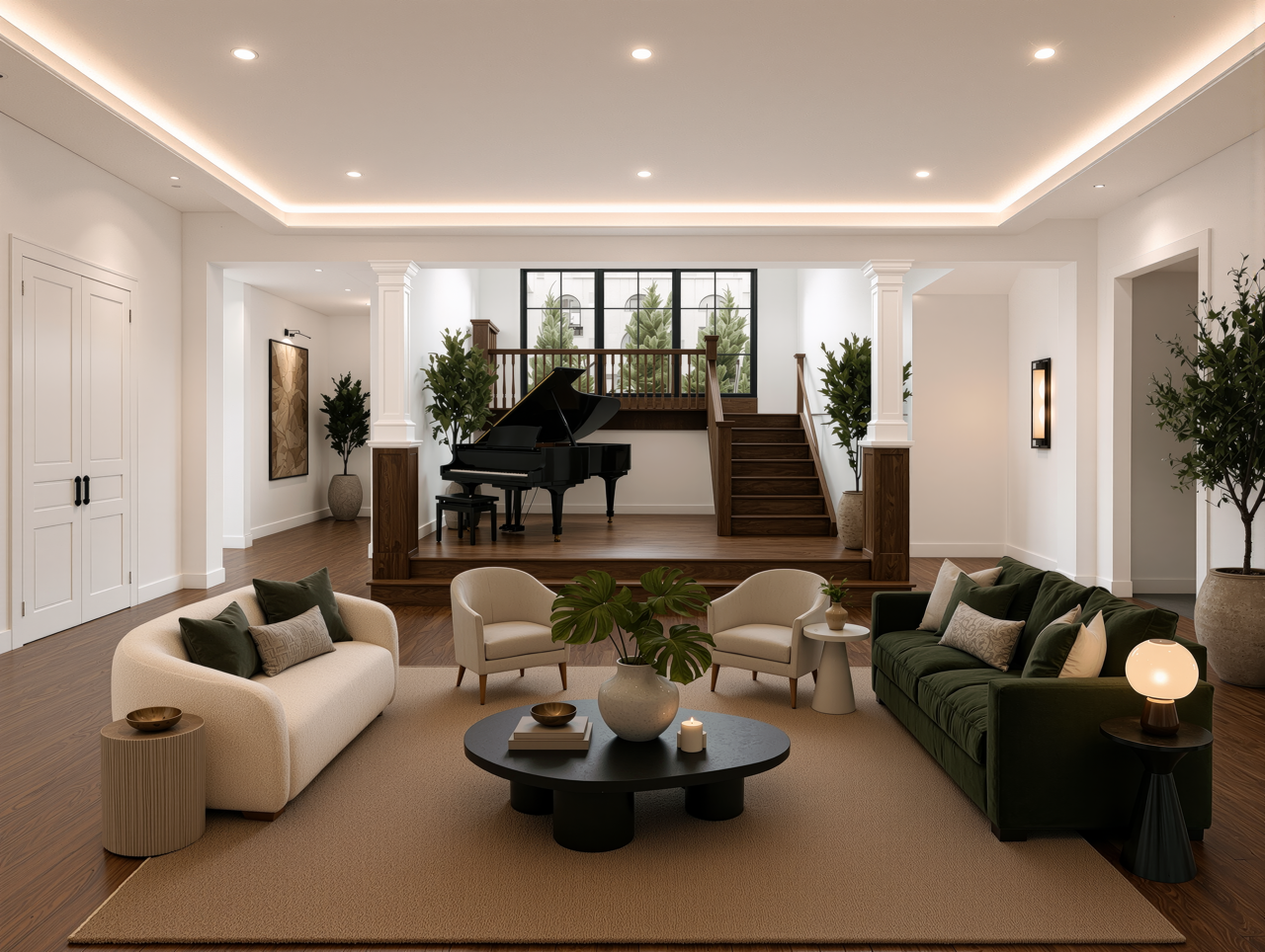 A sun-filled interior with biophilic light